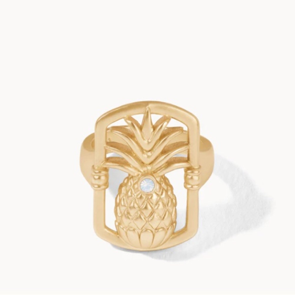 SPARTINA 449 Pineapple Ring.  Matte Gold.  Size 6.  NWT